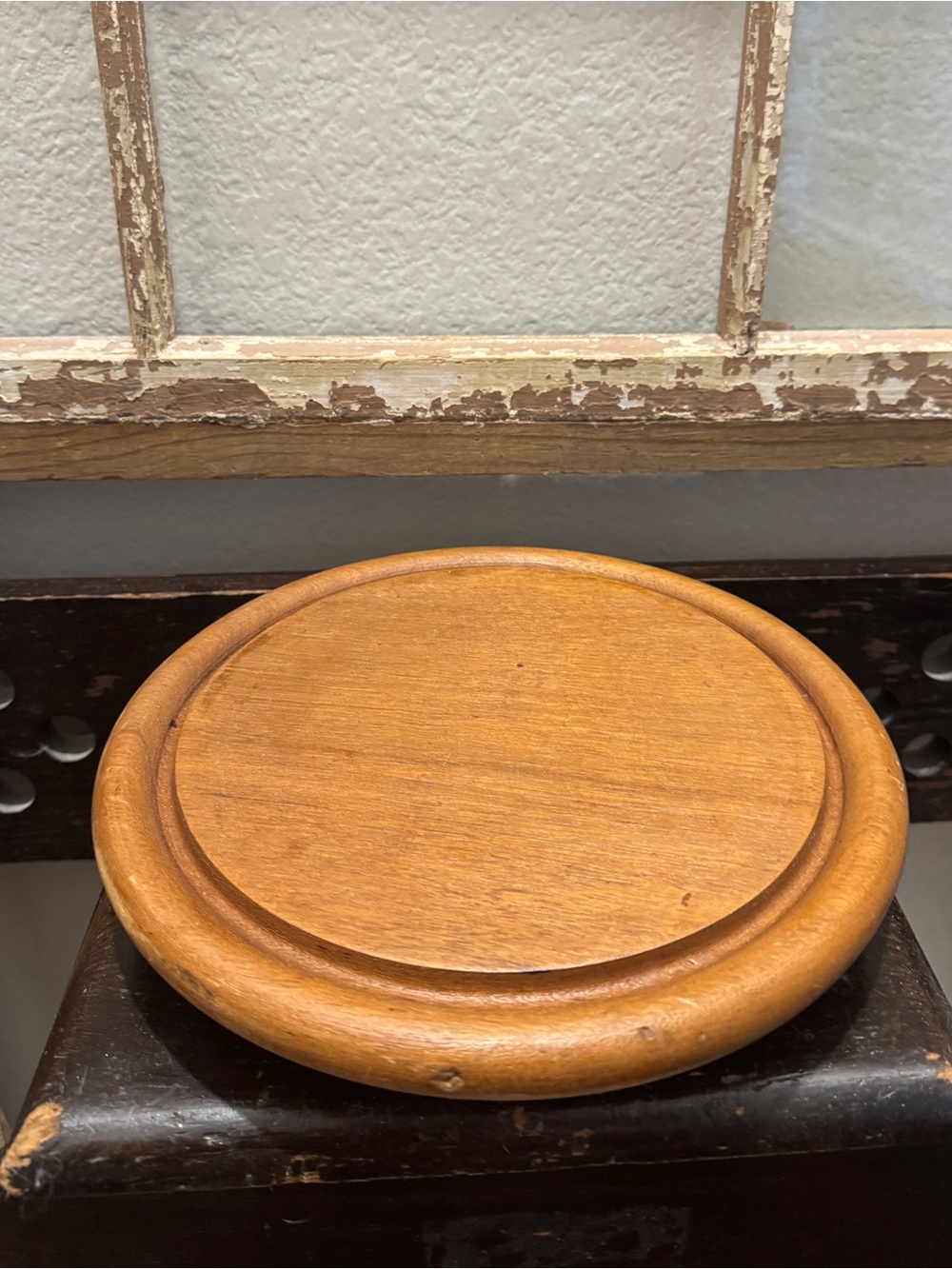 Round Wooden Trivet / Display Base in Warm Honey Brown